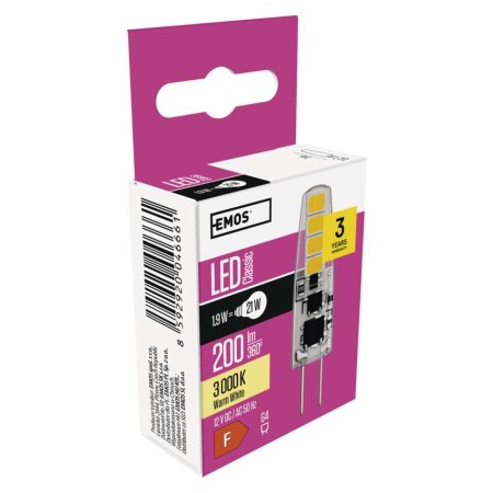 Lampadina LED Bispina  G4 1.9W (20w) 3000K Bianco Caldo | EMOS ZQ8620