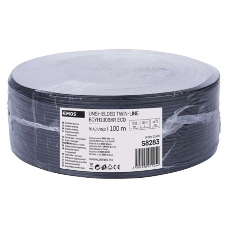 Cavo per altoparlanti rosso/nero 2x1 in CCA 100MT Emos S8283