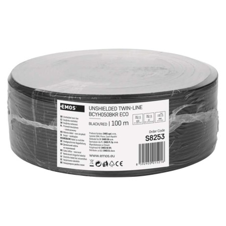 Cavo per altoparlanti rosso/nero 2x0.50 in CCA 100MT Emos S8253