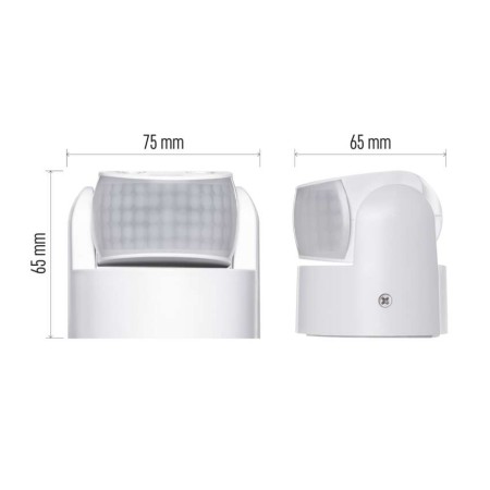 Sensore di Movimento Infrarossi PIR 1200W Bianco IP65 per Interni ed Esterni | Emos G1240