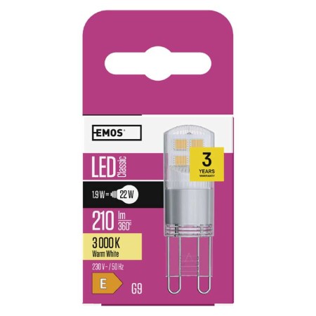 Lampadina LED G9 1.9W (22W) 3000K - Garanzia 3 anni | EMOS ZQ9526