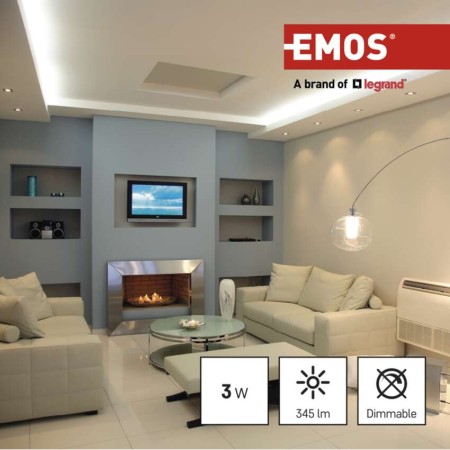 Faretto LED GU10 3W 3000K (35W) 345lm Luce Calda 3 Anni Garanzia | EMOS ZQ8E12