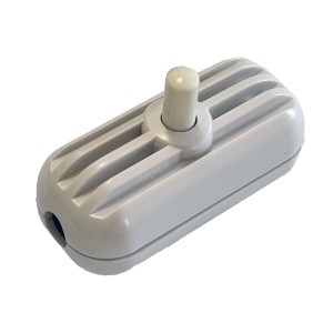 Interruttore Passafilo Bianco: ideale per cavi tessili colorati e lampade da tavolo.