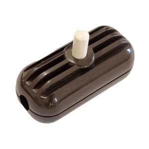 Interruttore Passafilo Marrone: ideale per cavi tessili colorati e lampade da tavolo.