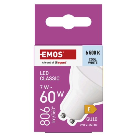 Lampadina LED GU10 7W (60W) 6500K - 3 Anni Garanzia | EMOS ZQ8E44