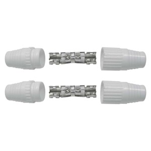 Giunto coassiale 9.5mm, blister da 2 pz per TV e SAT. Alta qualità.