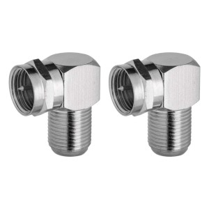 Adattatori a squadro attacco F per TV e decoder. Confezione da 2 pezzi.