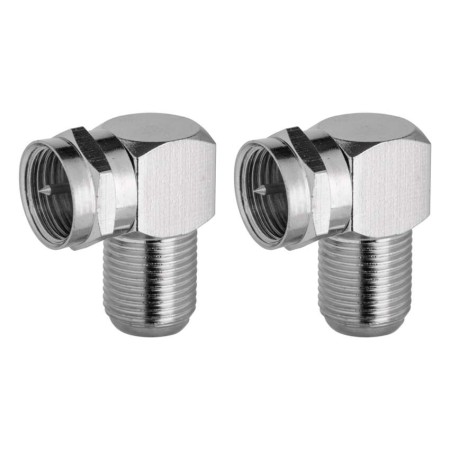 Adattatori a squadro attacco F per TV e decoder. Confezione da 2 pezzi.