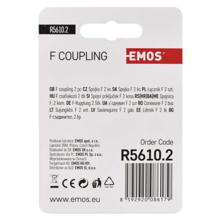 Giunto Satellitare Maschio/Maschio Tipo F 2pz | EMOS R5610.2