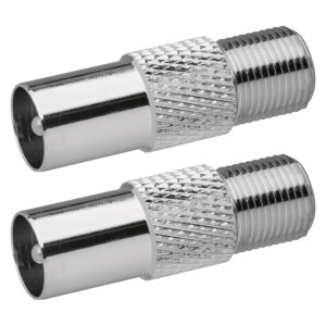 Adattatore Satellitare F Femmina a Connettore TV Maschio 2pz | EMOS R5850.2