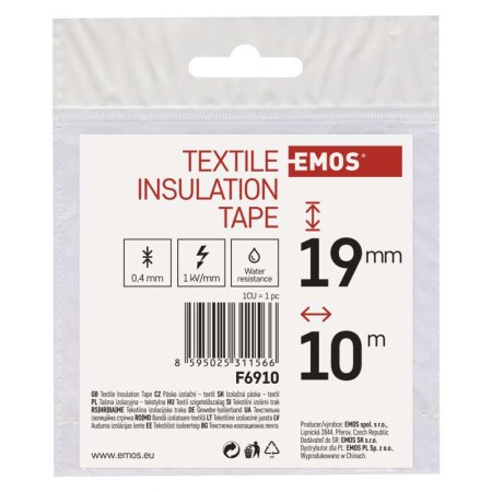 Nastro Adesivo Tessile 19mm x 10m - Resistente e Versatile | Emos F6910