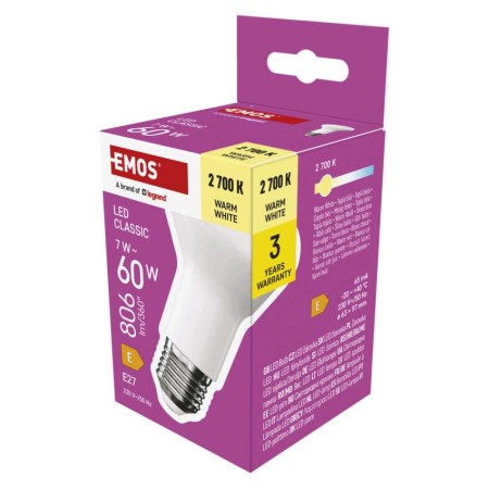 Lampadina LED R63 E27 7W (60W), 2700K, 806LM, Emos