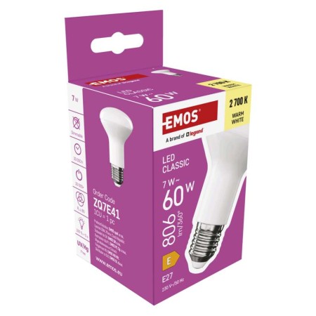 Lampadina LED R63 E27 7W (60W) 2700K 806LM | Emos ZQ7E41 Illuminazione - Efficiente e di Qualità
