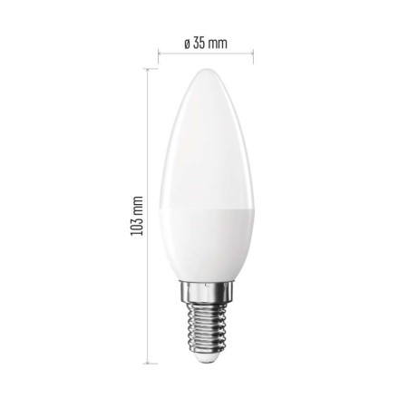 Lampadina LED Oliva E14 2.5W (35W)  2700K Luce Calda | Emos ZQ3D11