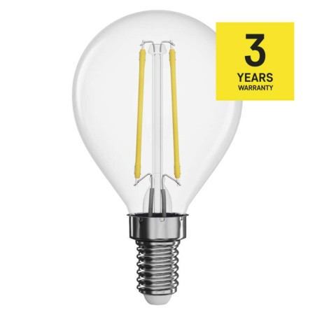 Lampadina LED Filamento E14 1.8W (25W) Luce Neutra 4000K 250LM Sfera Chiara | Emos ZF1201