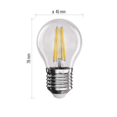 Lampadina LED Filamento E27 6W (60W) 4000K Sfera | Emos ZF1141