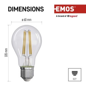Lampadina LED Filamento E27 3.8W 2700K Classe A 212lm/W | EMOS ZF5147 2