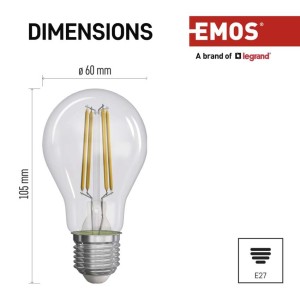 Lampadina LED Filamento E27 5W 2700K Classe A 212lm/W | EMOS ZF5157 2