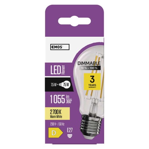 Lampadina LED E27 Dimmerabile 7.5W...