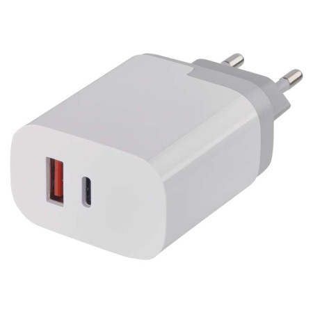 Caricabatterie USB da Parete 30W con Porte USB-A QC 3.0 e USB-C PD - EMOS V0120