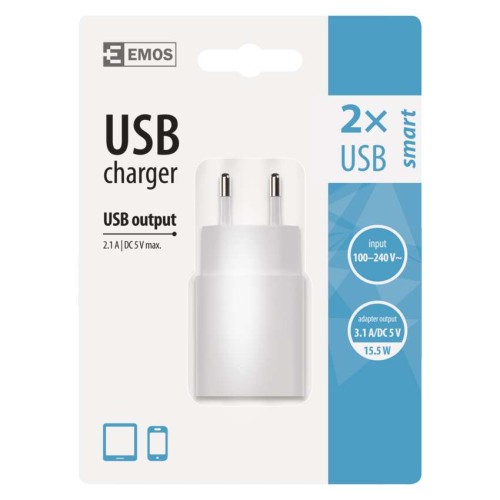 Caricabatterie USB 15W 2 Porte USB-A...