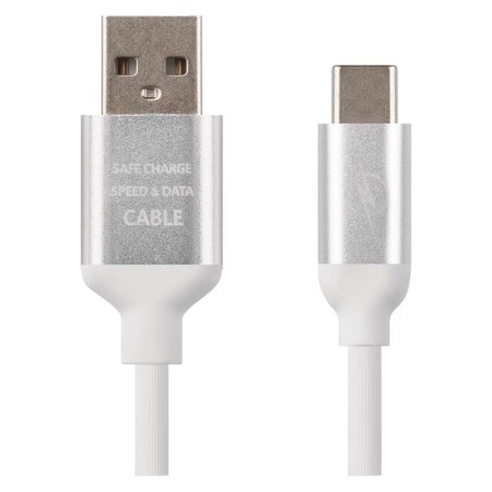 Cavo USB-C 1m Bianco – Ricarica e Trasferimento Dati USB-A a USB-C | EMOS SM7025W