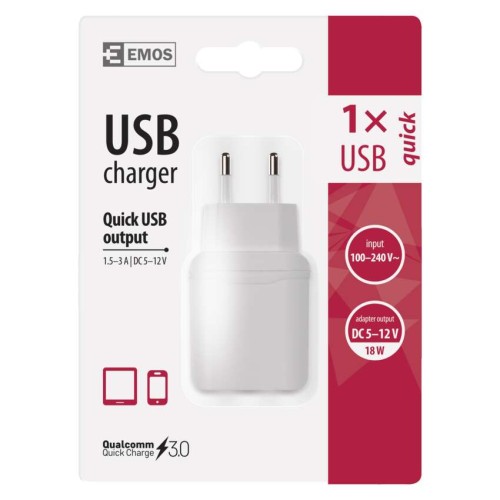 Caricabatterie USB 18W Quick Charge...