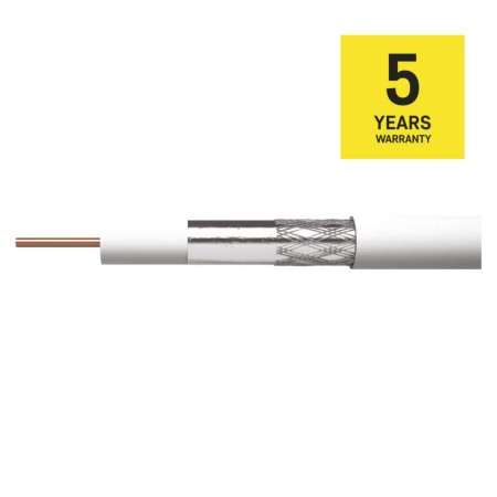 Cavo Coassiale 100m su Bobina, Ø 6,5 mm, Rame, Doppia Schermatura, per Ricezione Segnale TV e SAT | EMOS S5141