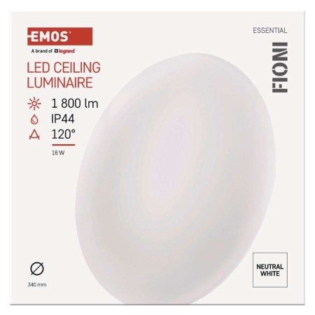 Plafoniera LED FIONI 18W: 110W Equivalente | Emos ZM1121