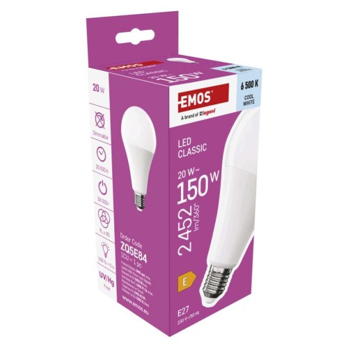 Lampadina LED Goccia E27 A80 20W...