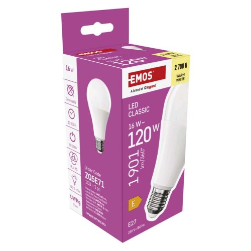 Lampadina LED Goccia E27 A70 16W...