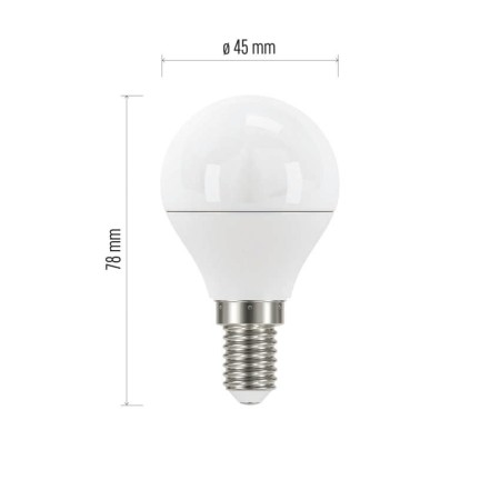 Lampadina LED E14 4.2W (40W) 2700K sfera filtro luce blu True Light ZQ1225