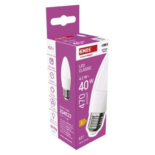Lampadina LED Oliva E27 4.2W (40W)...