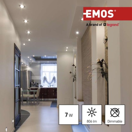 Set 3 Faretti LED GU10 7W (60w) 4000K 806lm: Luce Neutra Visione Chiara | Emos ZQ8E43.3