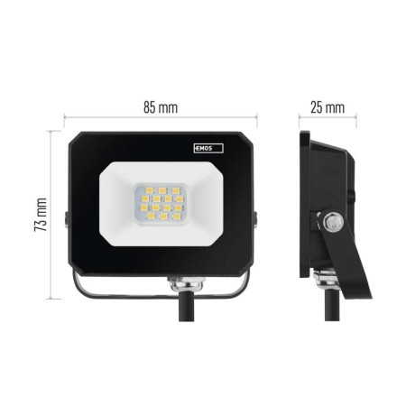 Faro LED SIMPO 10W 1000lm 4000K Colore Nero | EMOS ZS2213