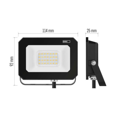 Faro LED SIMPO 20W 2000lm 4000K Colore Nero | EMOS ZS2223