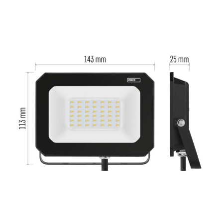 Faro LED SIMPO 30W 3000lm 4000K Colore Nero | EMOS ZS2233