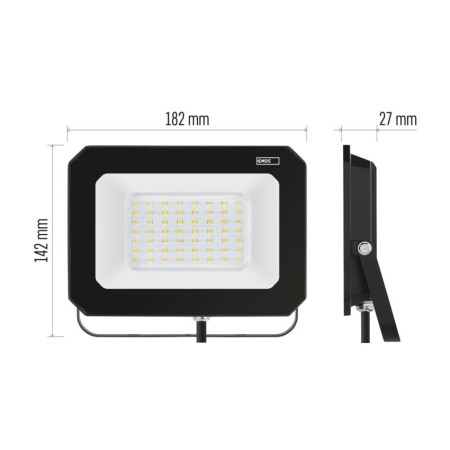Faro LED SIMPO 50W 5000lm 4000K Colore Nero | EMOS ZS2243