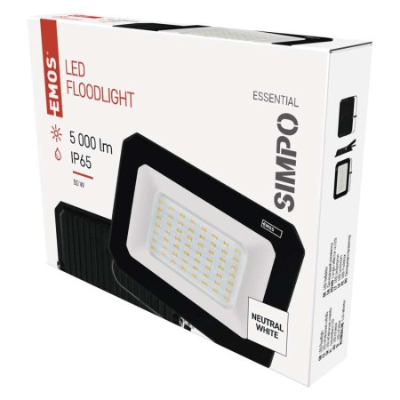 Faro LED SIMPO 50W 5000lm 4000K Colore Nero | EMOS ZS2243