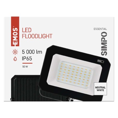 Faro LED SIMPO 50W 5000lm 4000K Colore Nero | EMOS ZS2243