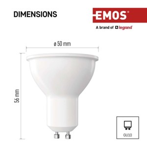 Faretto LED GU10 5.8W (75W) 4000K 36° 565lm: Luce Neutra Intensa | Emos ZQ8E33N 2
