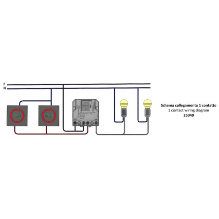 Relè ad Impulsi Meccanico 1 Contatto - 250V, 10A, 1 Impulso | Zippo 25040