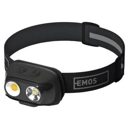 Lampada Frontale LED COB Ricaricabile, 500 lm, Sensore Touchless, 7 Modalità, 130m di Portata, USB-C | EMOS P3542