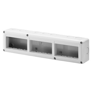 CONTENITORE PER APPARECCHI SYSTEM - ORIZZONTALE - 12 POSTI - MODULO 4x3 - GRIGIO RAL 7035 - IP40
