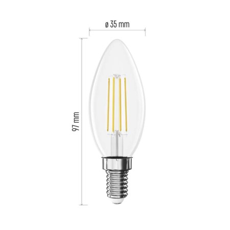 Lampadina LED Filamento Oliva E14 1.8W (25W) 4000K 250lm Luce Neutra | Emos ZF3D03