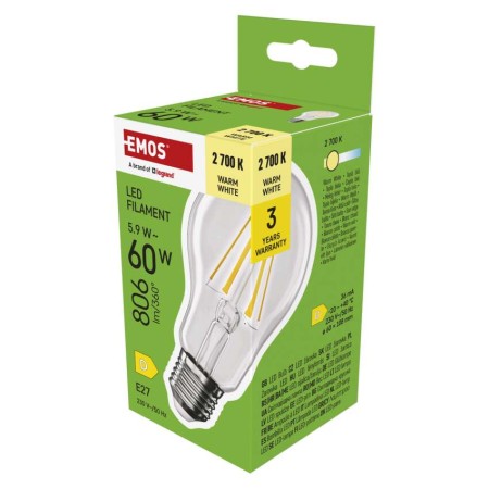 Lampadina LED Filamento Goccia E27 5.9W 806lm 2700K Luce Calda | Emos ZF5D42