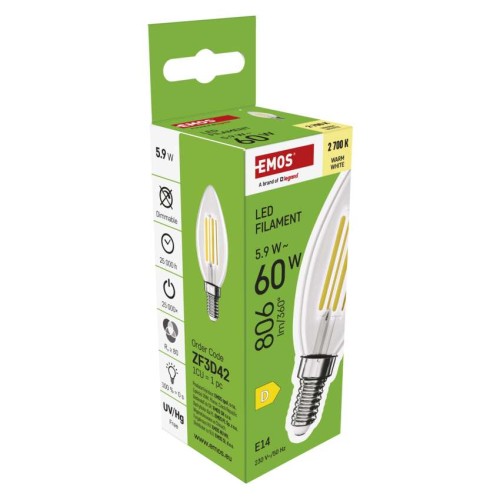 Lampadina LED Filamento Oliva E14...