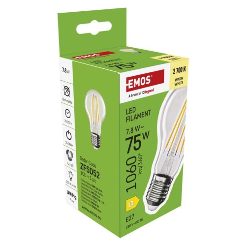 Lampadina LED Filamento Goccia E27...