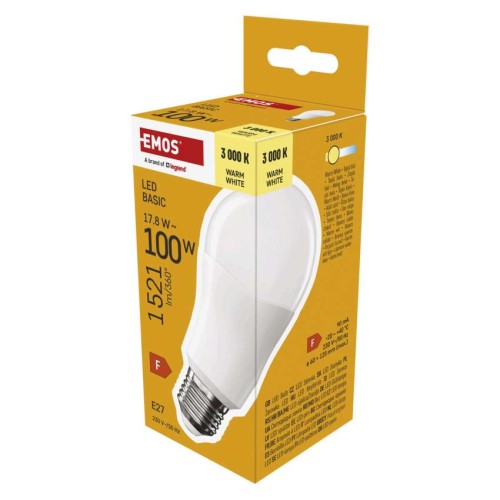 Lampadina LED Goccia E27 17.8W 1521lm 3000K | Emos ZL5F62
