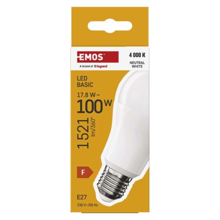 Lampadina LED Goccia E27 17.8W (100W) 1521lm 4000K  Luce Neutra | Emos ZL5F63